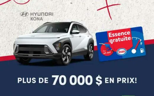 Un véhicule Kona 2024 de Hyundai (37 000 $)